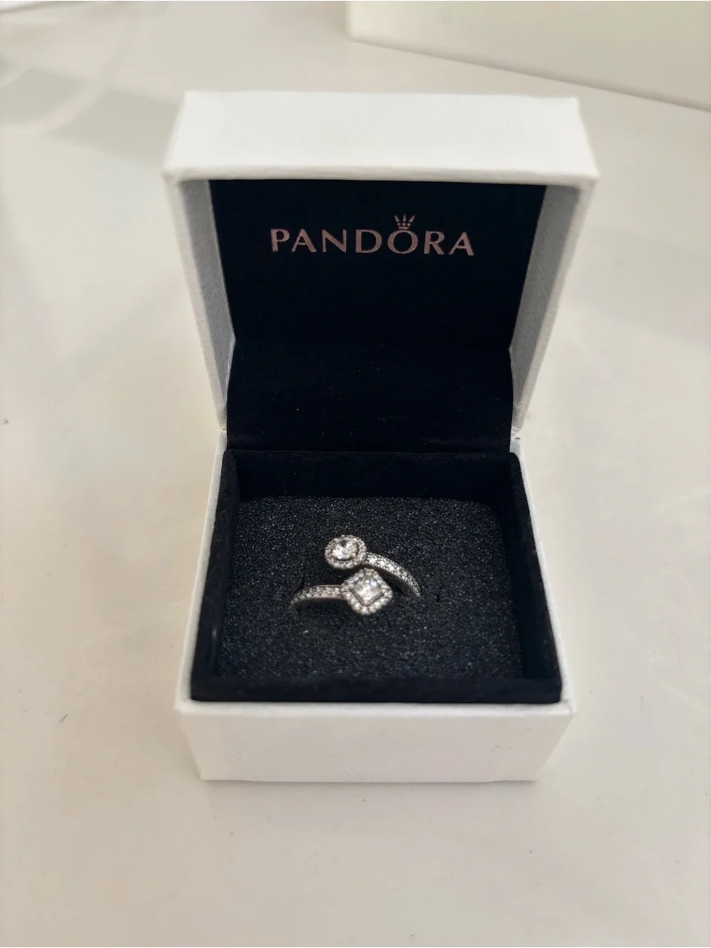 Pandora Abstract Elegance Clear Cubic Zirconia Ring S925 Size 5